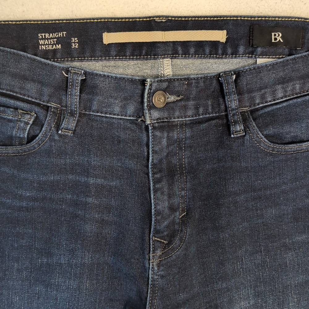 Banana Republic Traveler Jeans‎ Mens 35" x 31" Blue Denim Straight Fit Lyocell